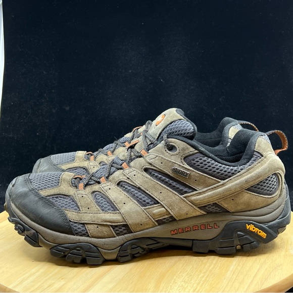 Merrell Men Moab 2 Waterproof Hiking Shoes Walnut Suede, Leather & Mesh Size 12 - Picture 9 of 11